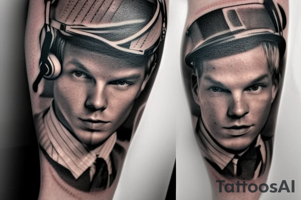 Music/DJ themed tattoo, could potentially include headphones. Also an avicii fan so maybe a knod to him tattoo idea