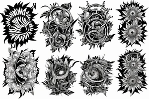 sunflower at the atomical level tattoo idea