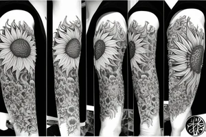 sunflower at the atomical level tattoo idea