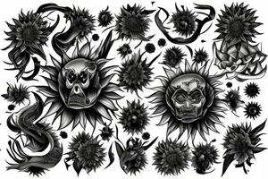 sunflower at the atomical level tattoo idea