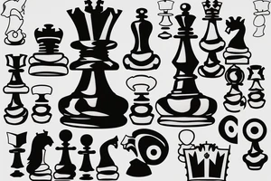 King chess piece with chess board behind tattoo idea