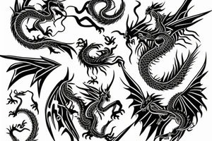 "pspsps" with dragon tattoo idea