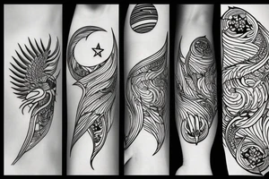 Phoenix with moon tattoo idea