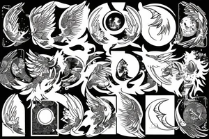Phoenix with moon tattoo idea