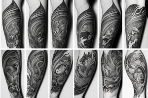 Phoenix with moon tattoo idea