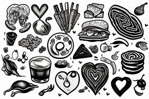 Draw a realistic tattoo that symbolizes a love for food tattoo idea