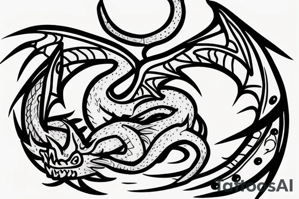 dragon representing the journey we live in our lifespan tattoo idea