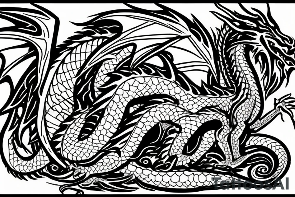 dragon representing the journey we live in our lifespan tattoo idea