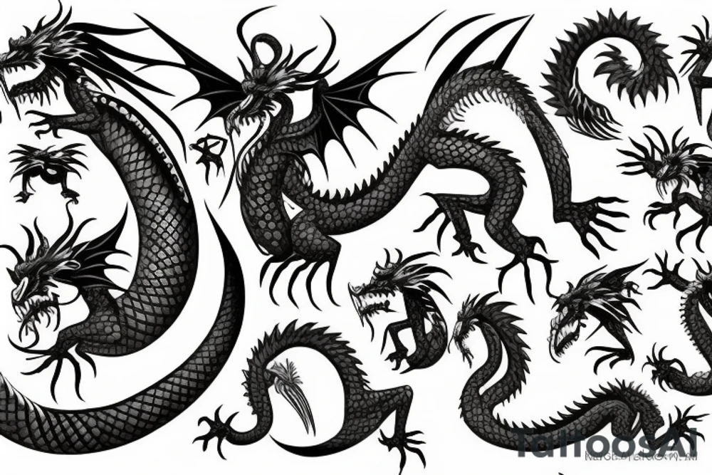 greek dragon tattoo idea