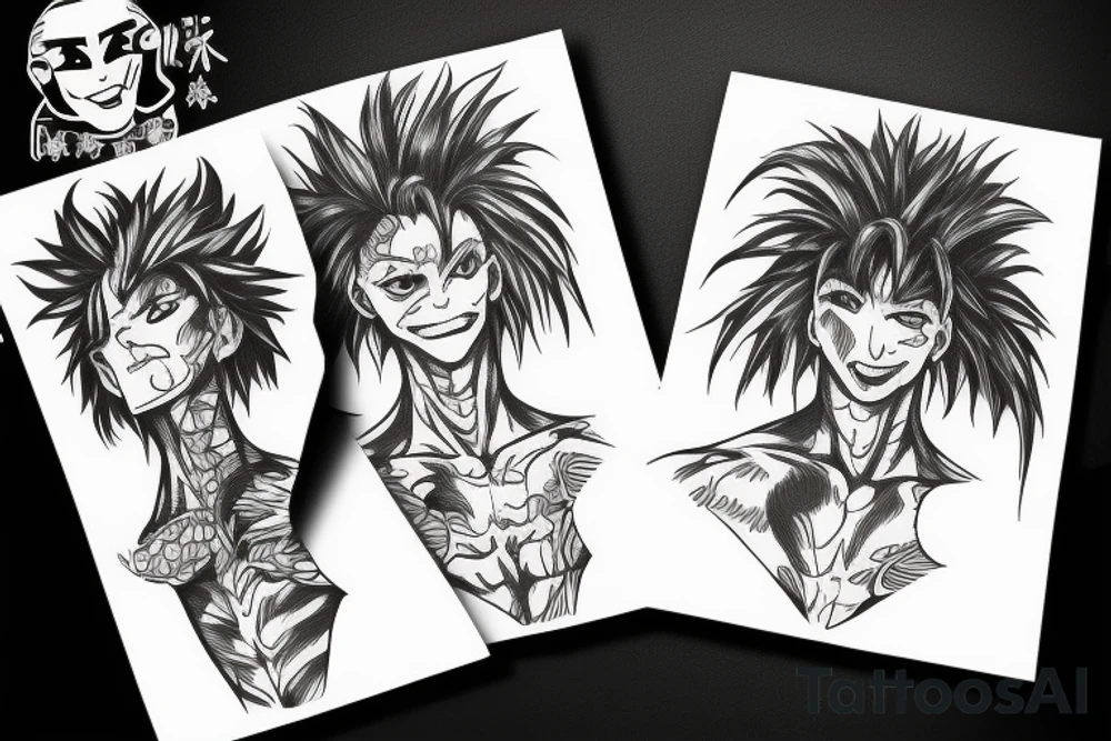 Hisoka in a fighting stance tattoo idea