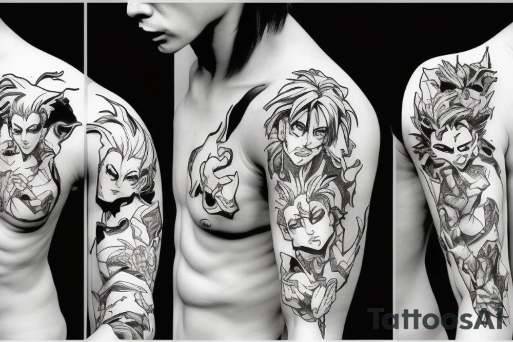 Hisoka in a fighting stance tattoo idea