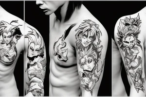 Hisoka in a fighting stance tattoo idea