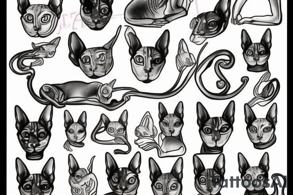 sphynx cat tattoo idea