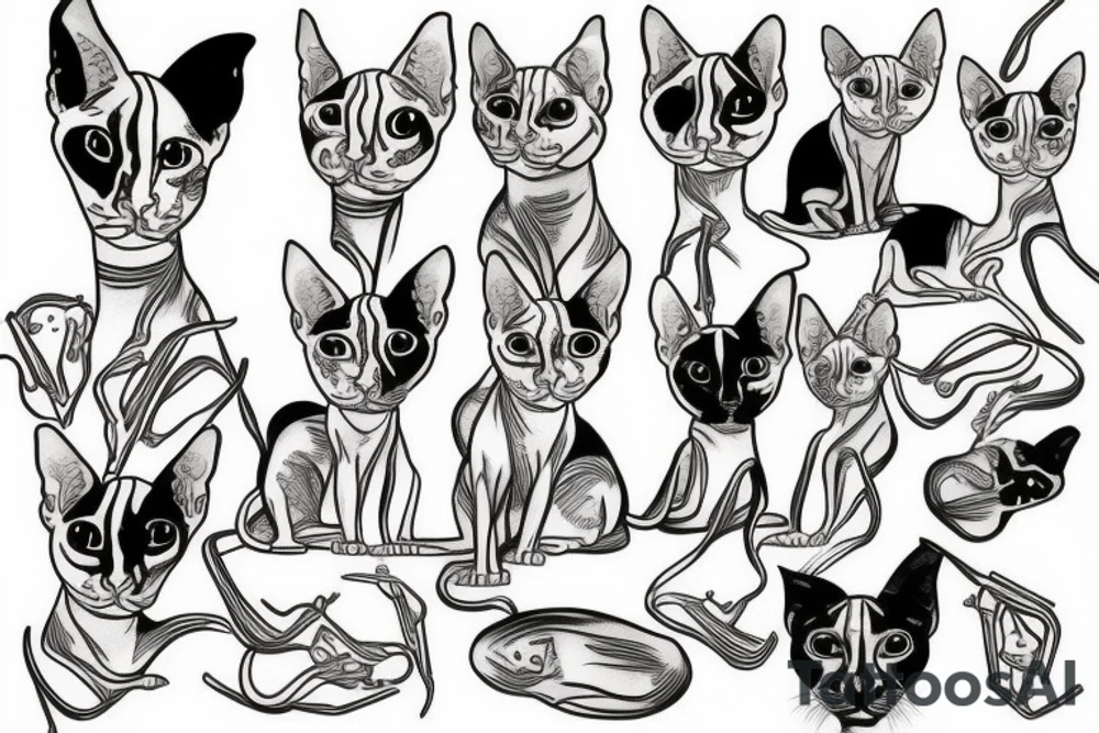 sphynx cat tattoo idea