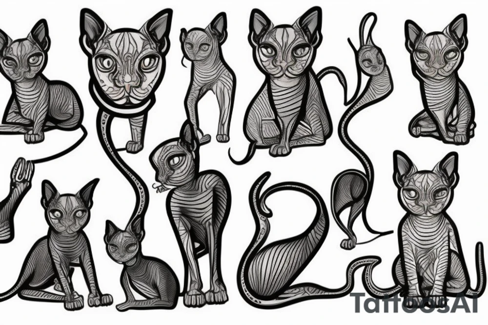 sphynx cat tattoo idea