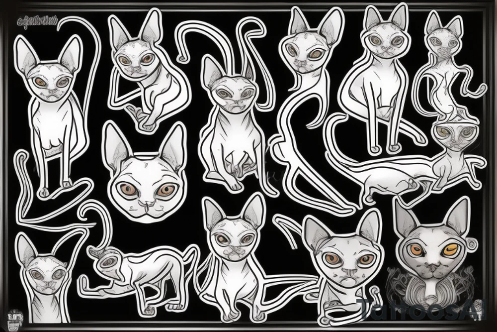 sphynx cat tattoo idea