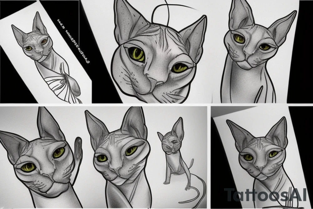 Sphynx cat tattoo idea