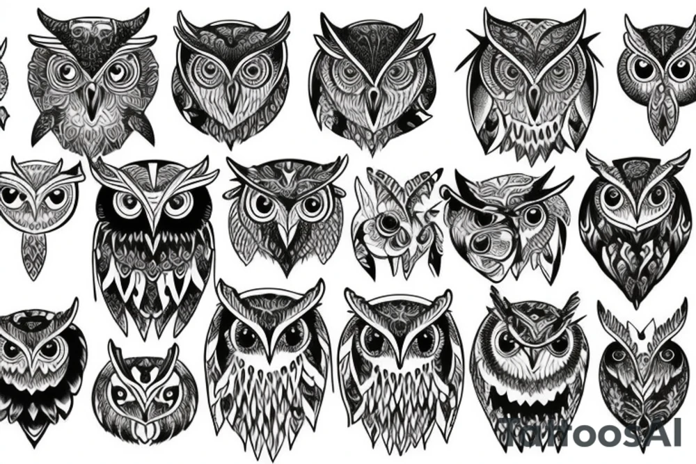 owl & stag tattoo idea