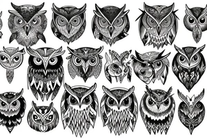 owl & stag tattoo idea