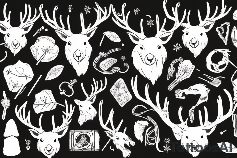 stag with antlers tattoo idea