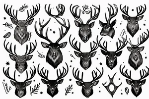 stag with antlers tattoo idea