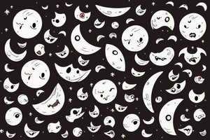 moon with blood in its mouth tattoo idea
