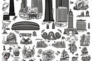 Cuauhtémoc 
 with chicago background add comiskey park, soldier field, little village arch, cloud gate tattoo idea