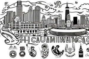 Cuauhtémoc 
 with chicago background add comiskey park, soldier field, little village arch, cloud gate tattoo idea