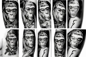 monkey with ak 47 tattoo idea
