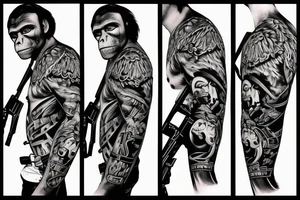 monkey with ak 47 tattoo idea
