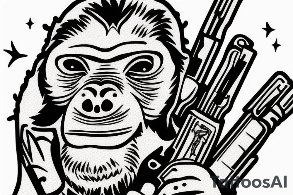 monkey with ak 47 tattoo idea
