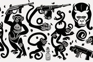 monkey with ak 47 tattoo idea