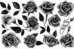 symbolizing strength with a rose shaded tattoo idea