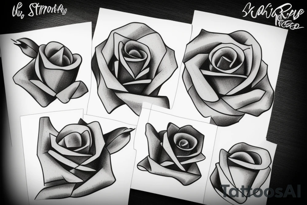 symbolizing strength with a rose shaded tattoo idea