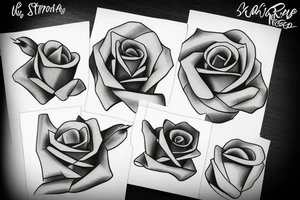symbolizing strength with a rose shaded tattoo idea