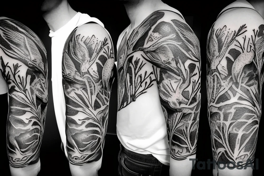 a cleaver, a rib eye, a sprig of rosemary and a wild animal tattoo idea