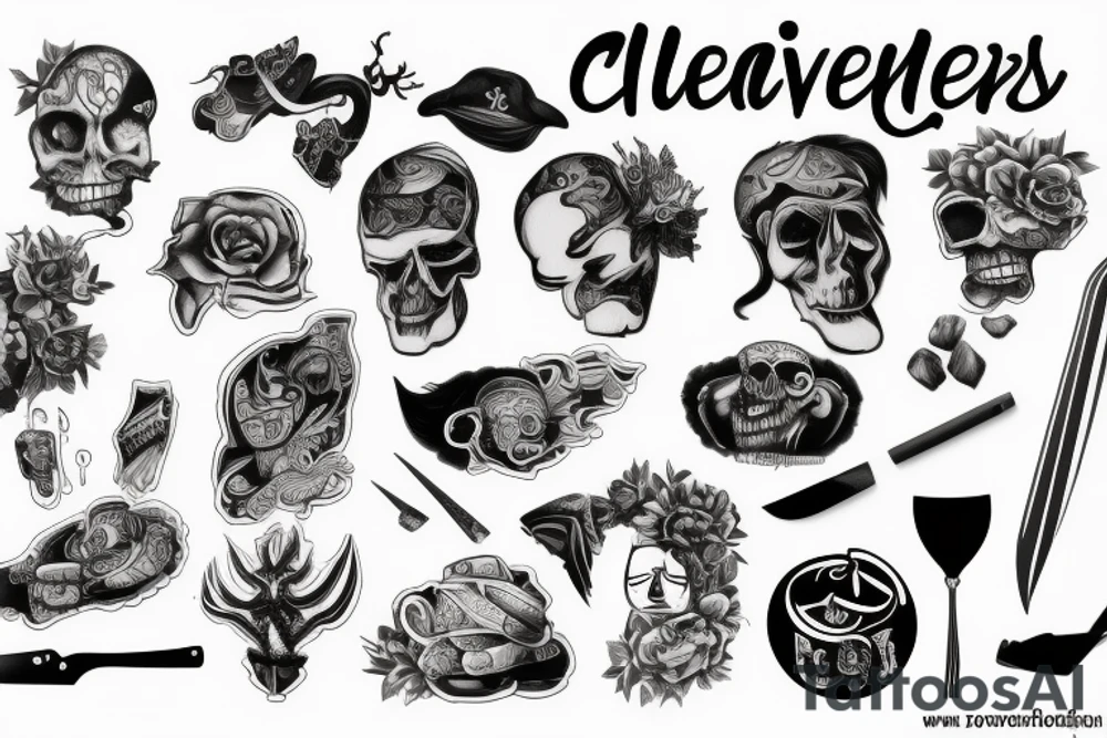 a cleaver, a rib eye, tattoo idea