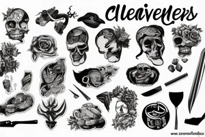a cleaver, a rib eye, tattoo idea