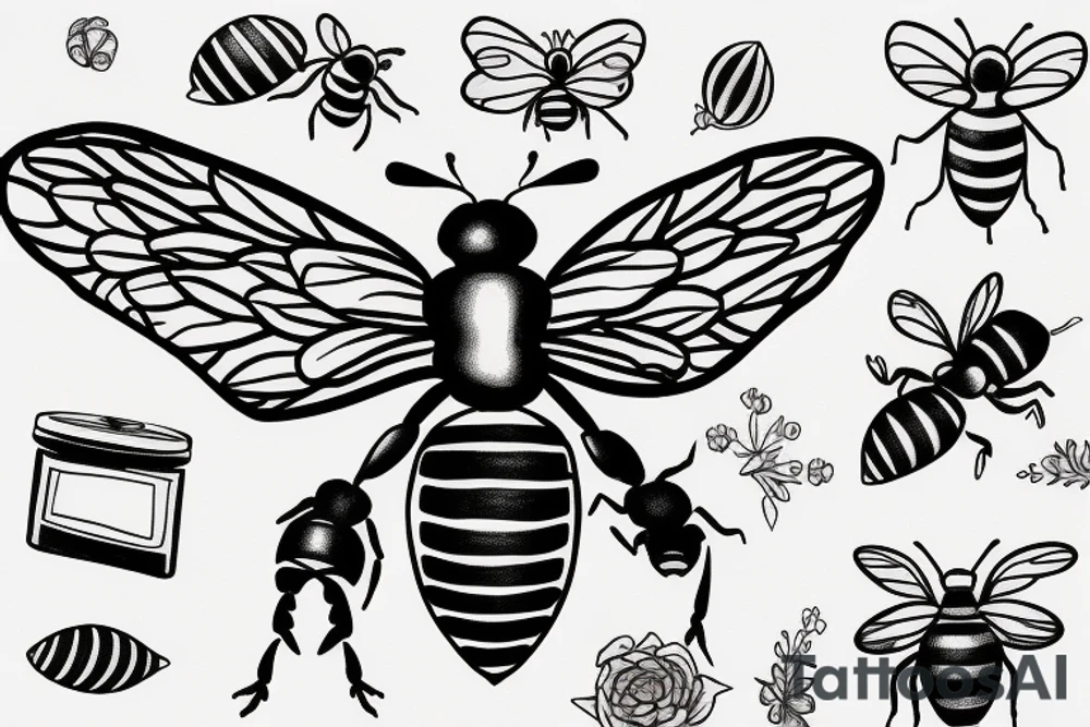 Honey bee tattoo idea