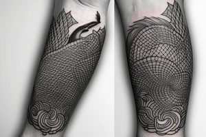 Dolphin tatoo with flames tattoo idea