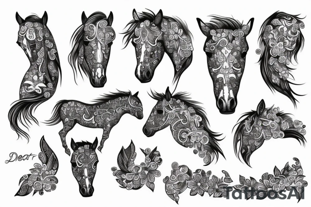 Dear with horse tattoo idea