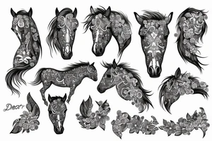 Dear with horse tattoo idea