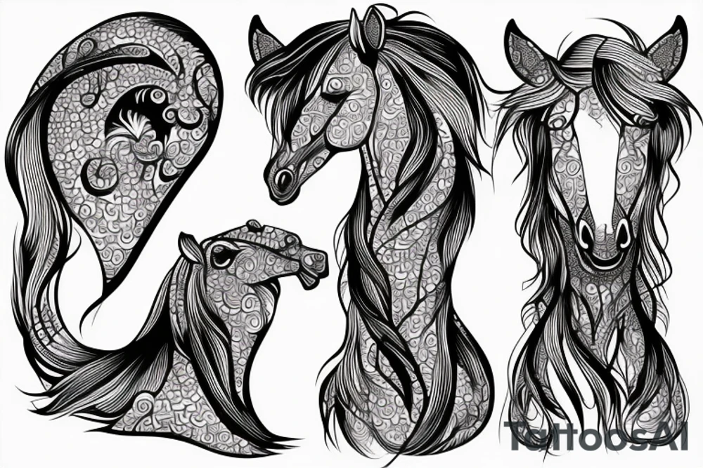 Dear with horse tattoo idea