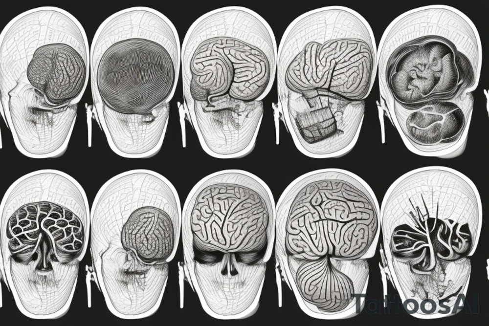 a brain done with vectors,
over a world map, and a spinal chord tattoo idea