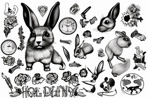 Hound chasing a rabbit tattoo idea