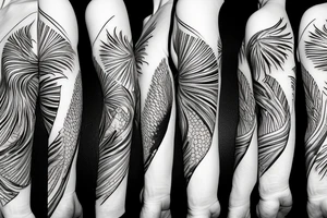 six herons standing in the pool of water tattoo idea