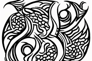 2 koi fish in a yin yang pattern with a lotus in the center tattoo idea