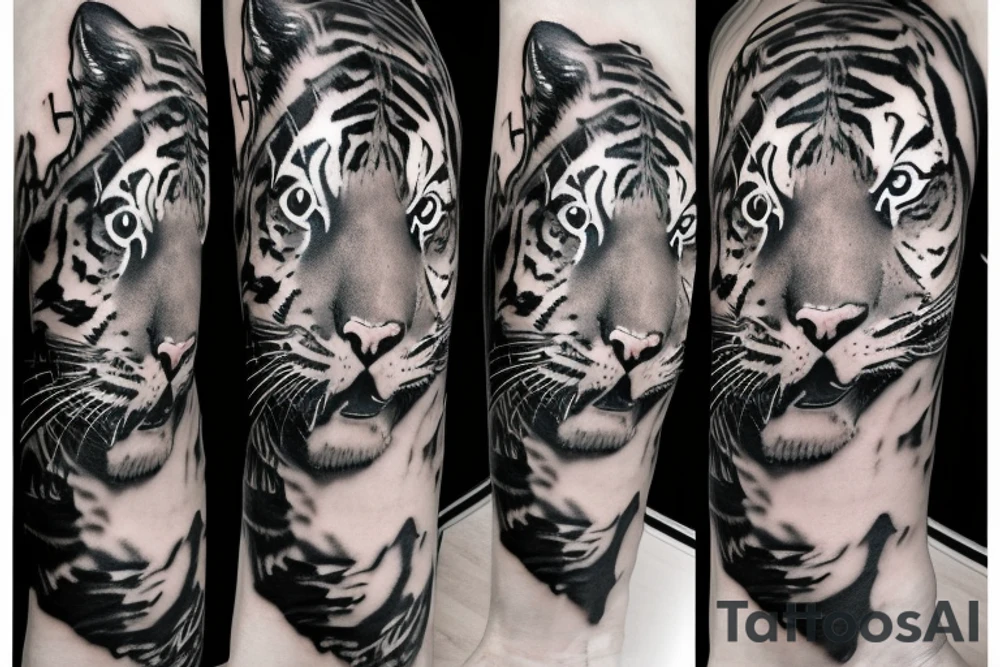 tiger, music tattoo idea