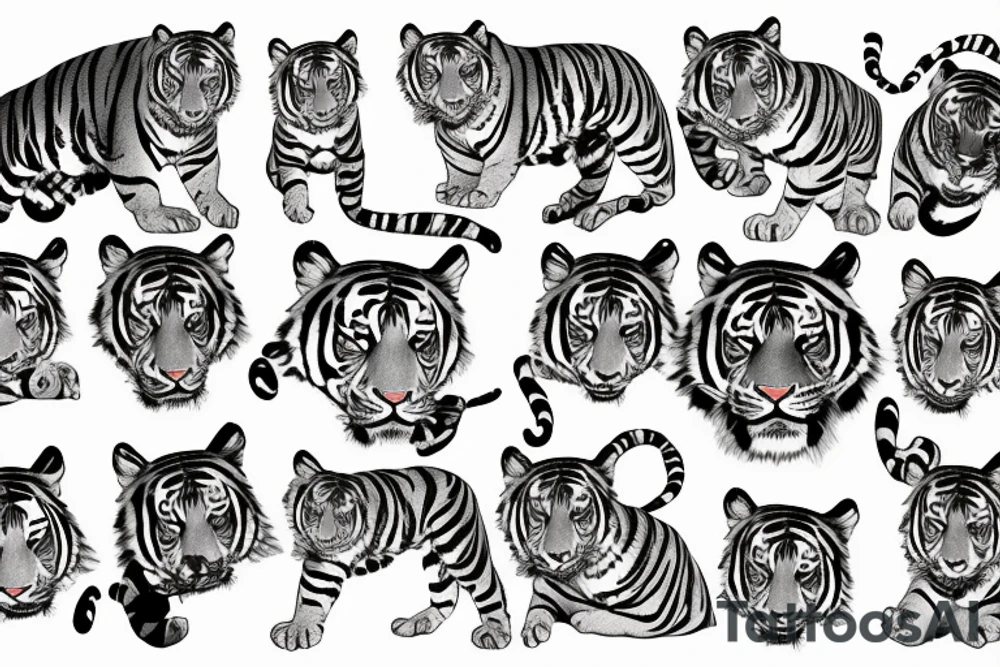 tiger, music tattoo idea