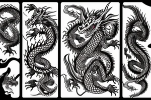 Dragon holding orb, back tattoo, red eyes, kaido tattoo idea